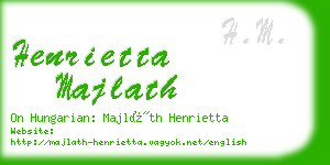 henrietta majlath business card